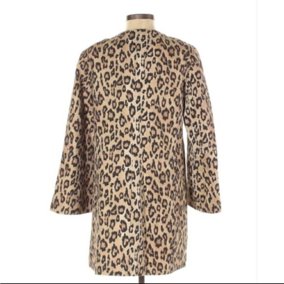 Banana Republic Leopard Cotton Linen Blend Bell Sleeved Coat - Picture 10 of 13